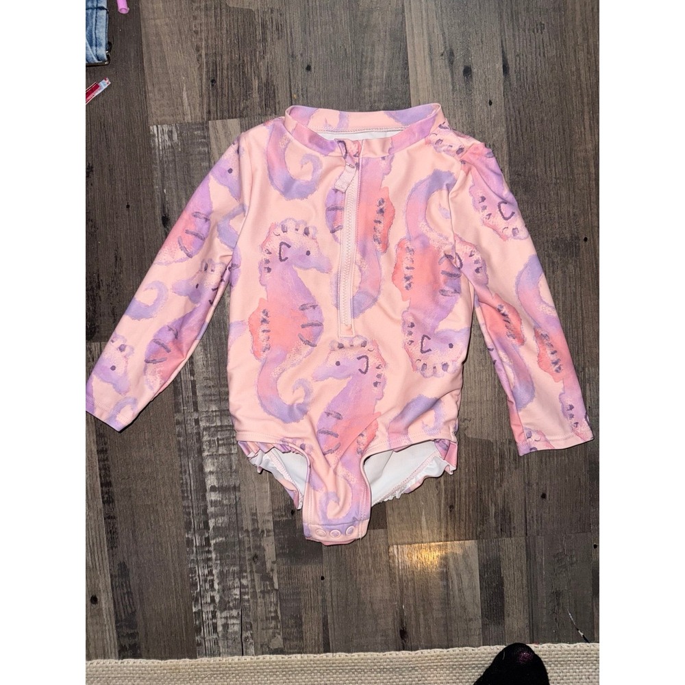 Carter's One piece rash guard w/ seahorses